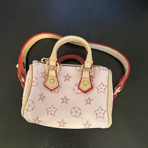 Pink Patterned Mini Key & Card Holder Bag Charm